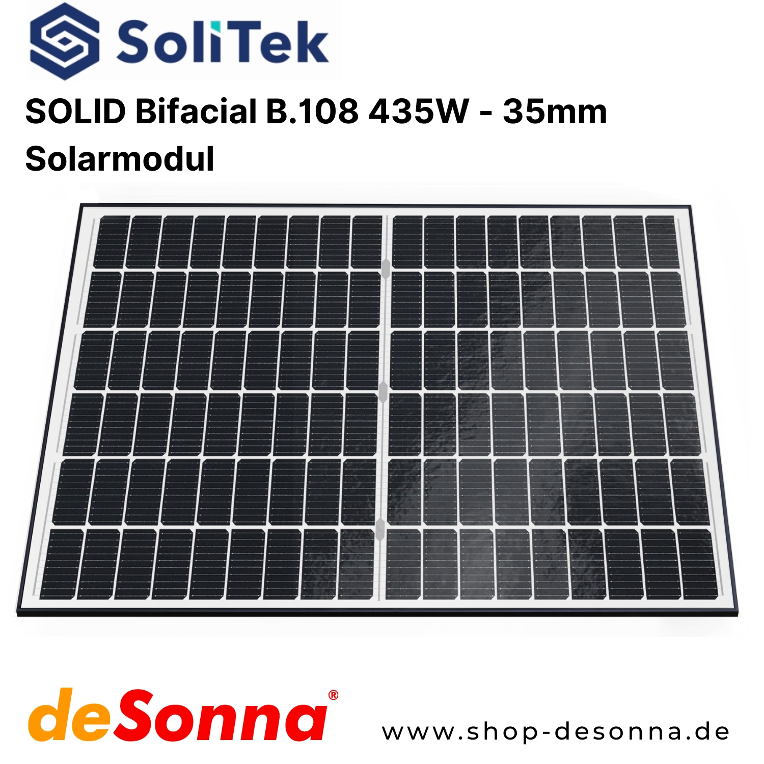 SoliTek Bifacial | B.108 | 435 Wp | Transparent | 35 mm Rahmen
