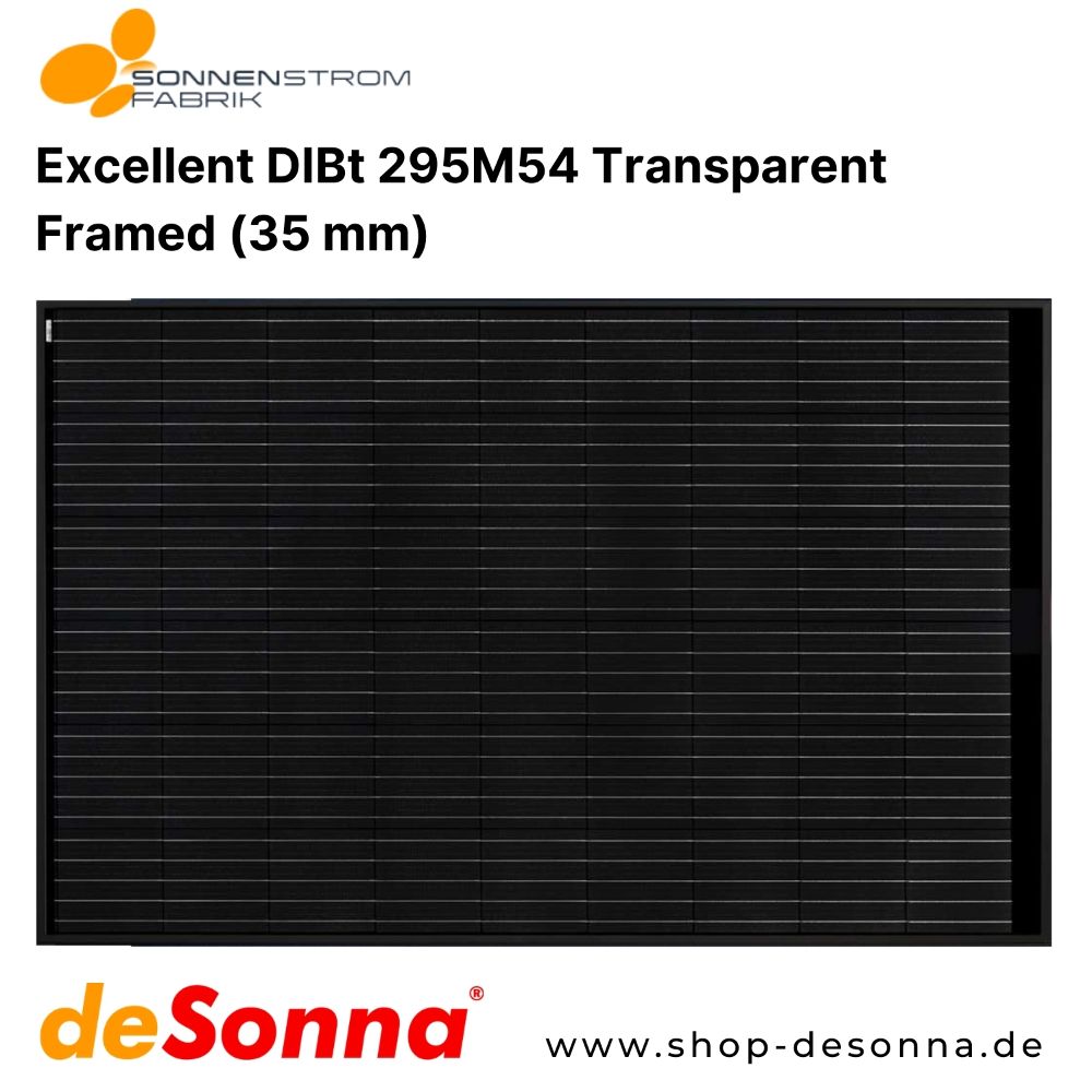 Sonnenstromfabrik Excellent DIBt | M54 | 295 Wp | Transparent | 35 mm Rahmen