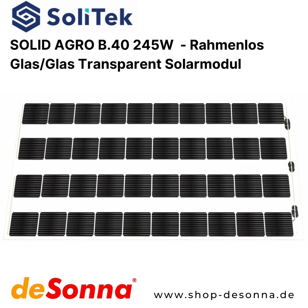 Solitek Agro B.40 245W Transparent Frameless