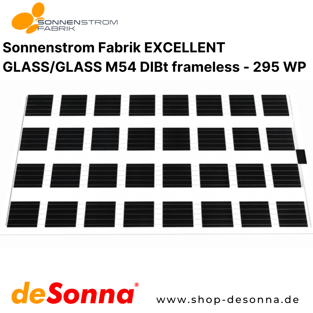 Sonnenstromfabrik Excellent DIBt | M54 | 295 Wp | Transparent | Rahmenlos