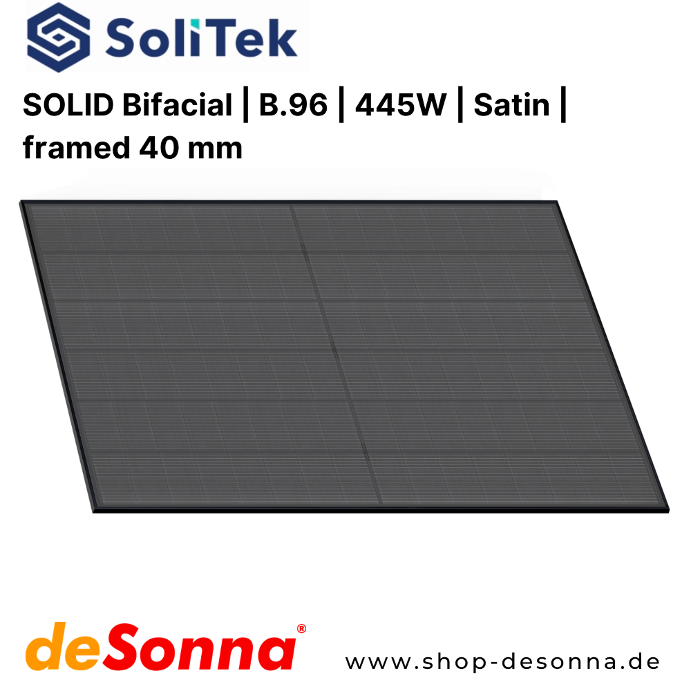 SoliTek | SOLID Bifacial | B.96 | 445W | Satin | framed 40 mm