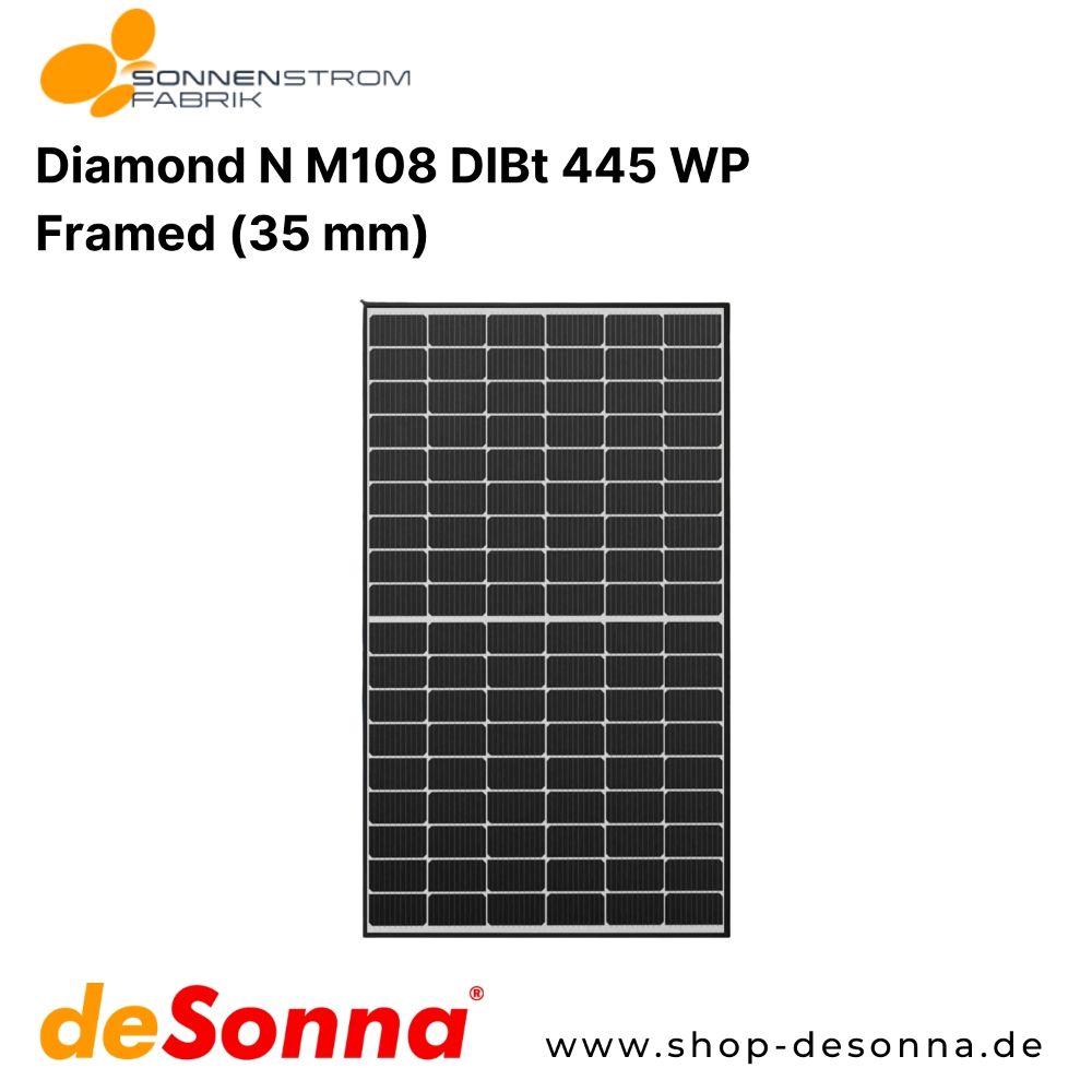 Sonnenstromfabrik Diamond M108 | balance DIBt | 445 WP | Transparent | Frame 35 mm