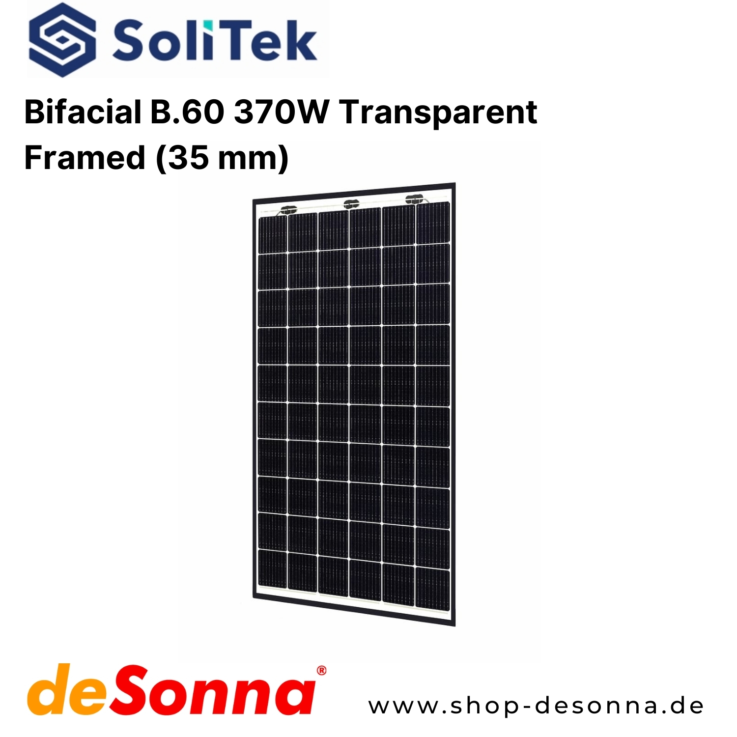 SoliTek Bifacial | B.60 | 370 Wp | Transparent | 35 mm Rahmen