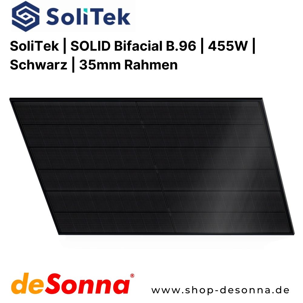 SoliTek | SOLID Bifacial B.96 | 455W | Schwarz | 35mm Rahmen