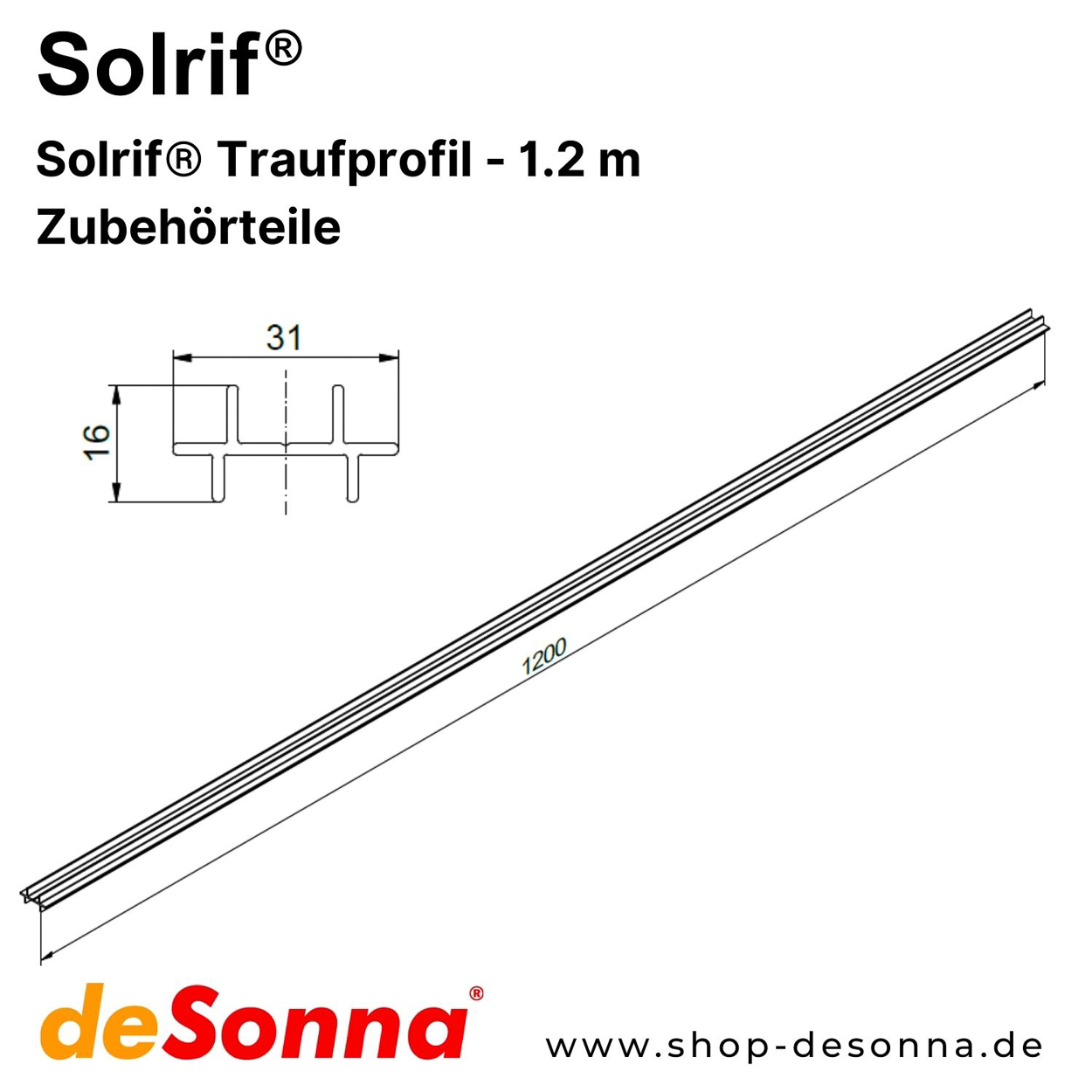 Solrif® Traufprofil - 1.2 m - Zubehörteile