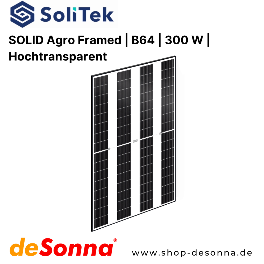 SoliTek SOLID Agro Framed 35 mm | B64 | 300 W | Hochtransparent