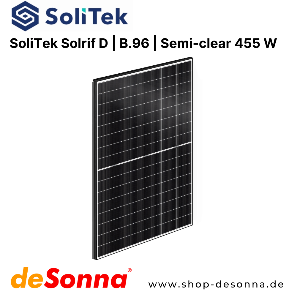 SoliTek Solrif D | B.96 | 455 W | Halbtransparent | 3,2+3,2 mm