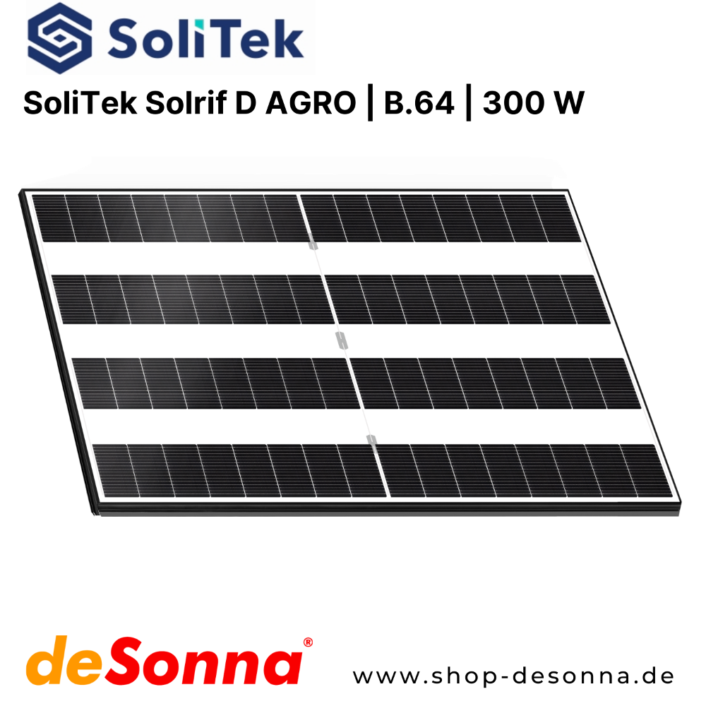 SoliTek Solrif D AGRO | B.64 | 300 W 3.2+3.2 mm