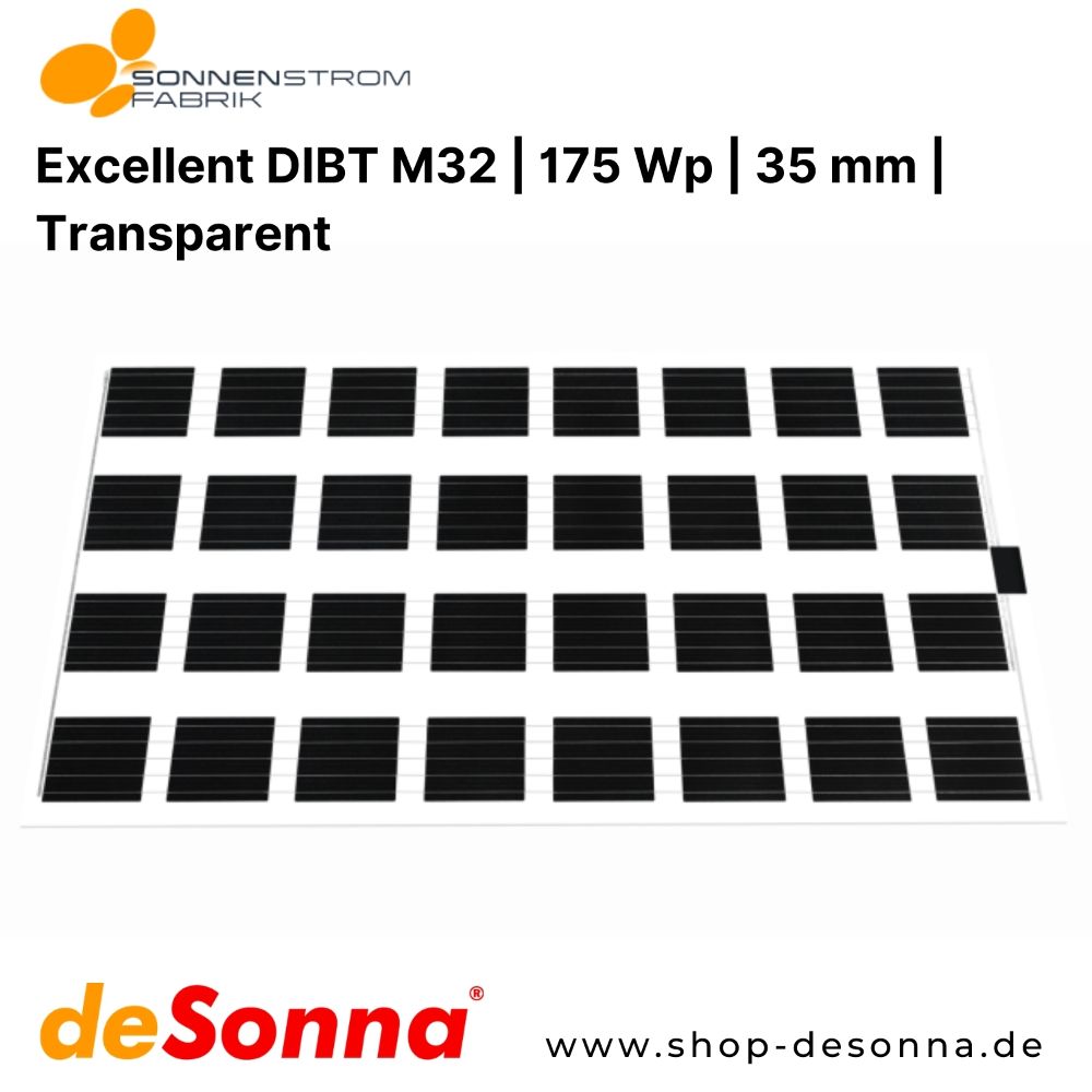 Sonnenstromfabrik Excellent DIBt | M32 | 175 Wp | Transparent | 35 mm Rahmen