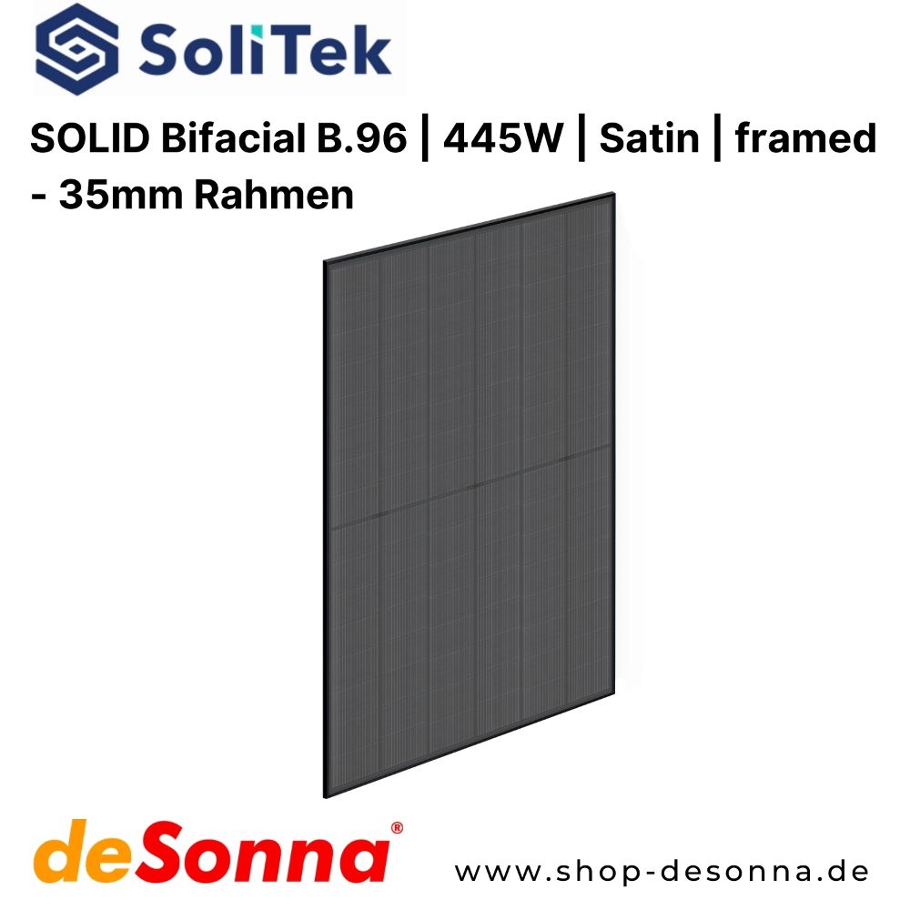 SoliTek | SOLID Bifacial B.96 | 455W | Satin | 35mm Rahmen