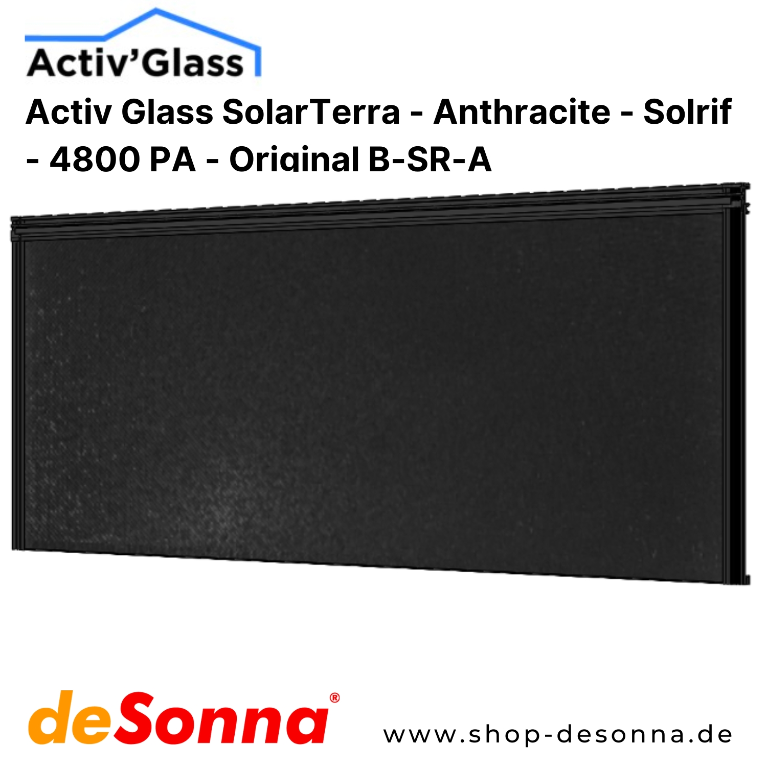 Activ‘Glass Solarterra Original B-SR-A - Antrhacite - 140 Wp - Solrif-Indach-Solarmodul