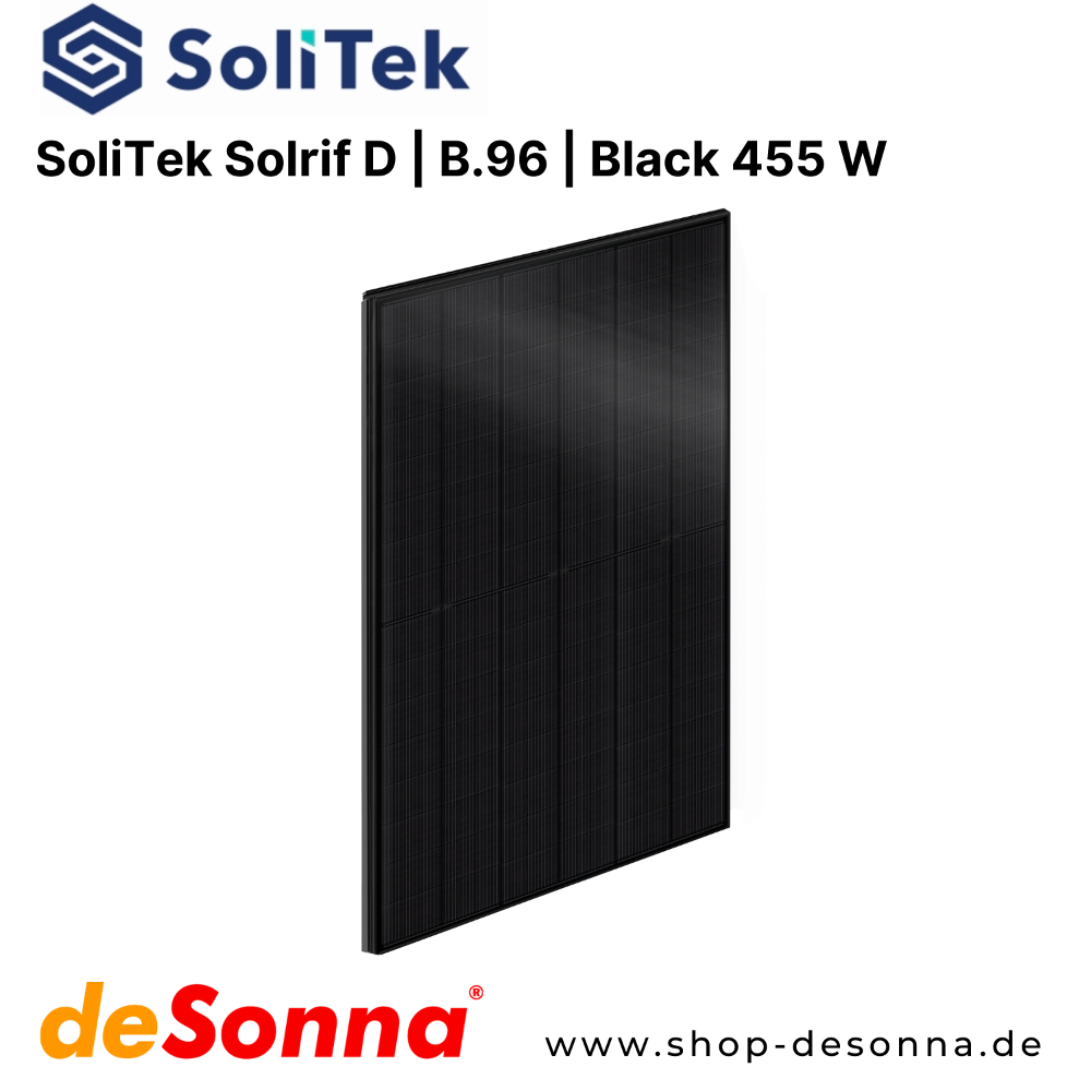 SoliTek Solrif D | B.96 | 455 W | Schwarz | 3,2+3,2 mm