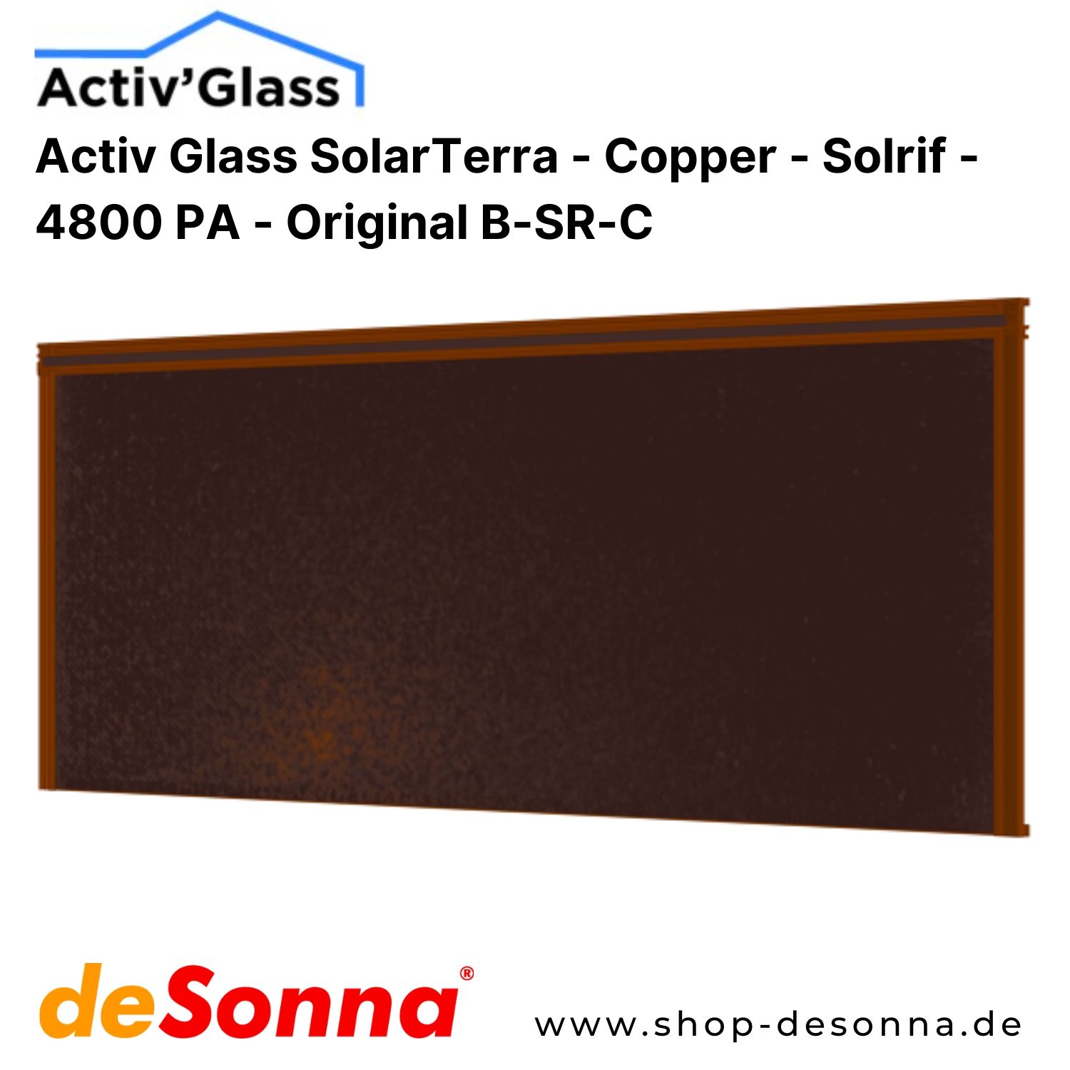Activ Glass SolarTerra Original B-SR-C - Copper - 140 Wp - Solrif-Indach-Solarmodul