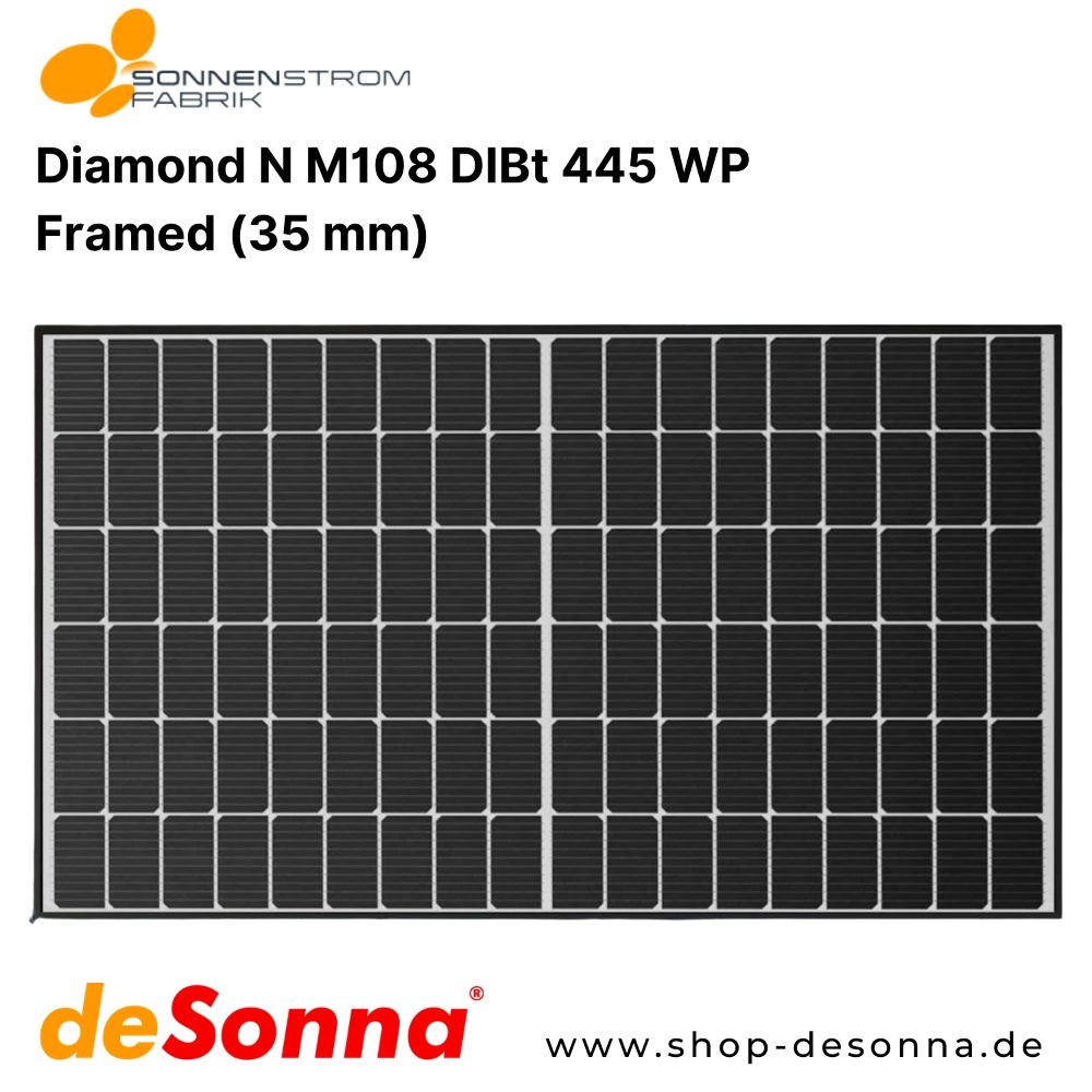 Sonnenstromfabrik Diamond M108 | balance DIBt | 445 WP | Transparent | Frame 35 mm