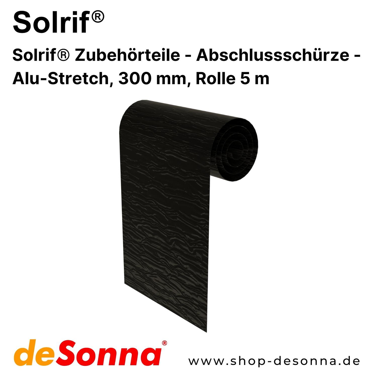 Solrif® Abschlussschürze - Alu-Stretch, 300 mm, Rolle 5 m - Zubehörteile